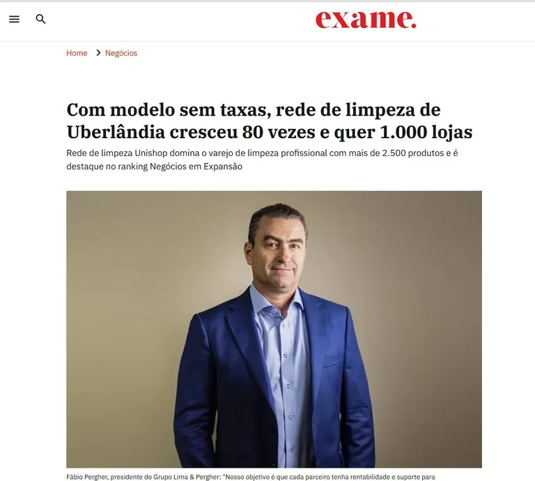 Unishop na mídia: reportagem da Exame