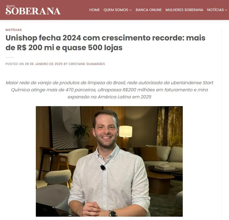 Unishop na mídia: reportagem da Soberana